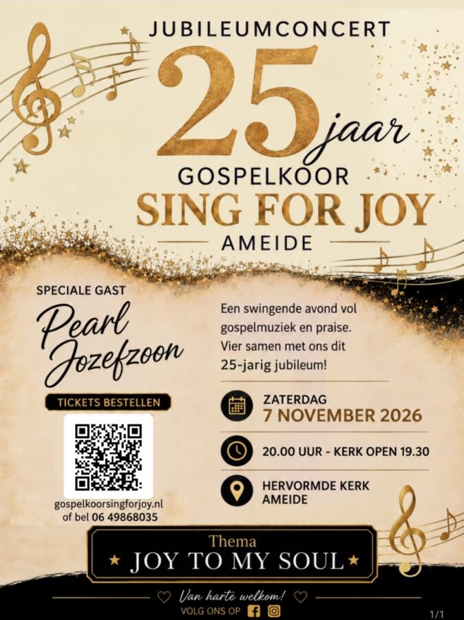 Jubileumconcert Gospelkoor Sing for Joy